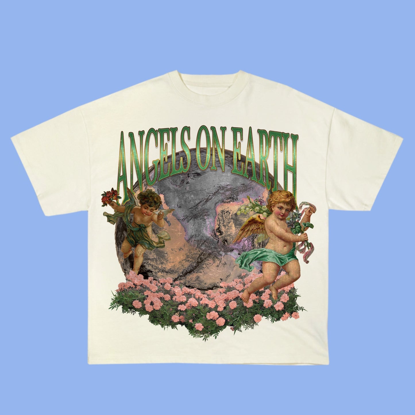 Angels on Earth oversize tee shirt